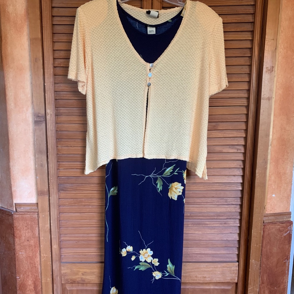 Teddi sleeveless navy dress w/ jacket 10